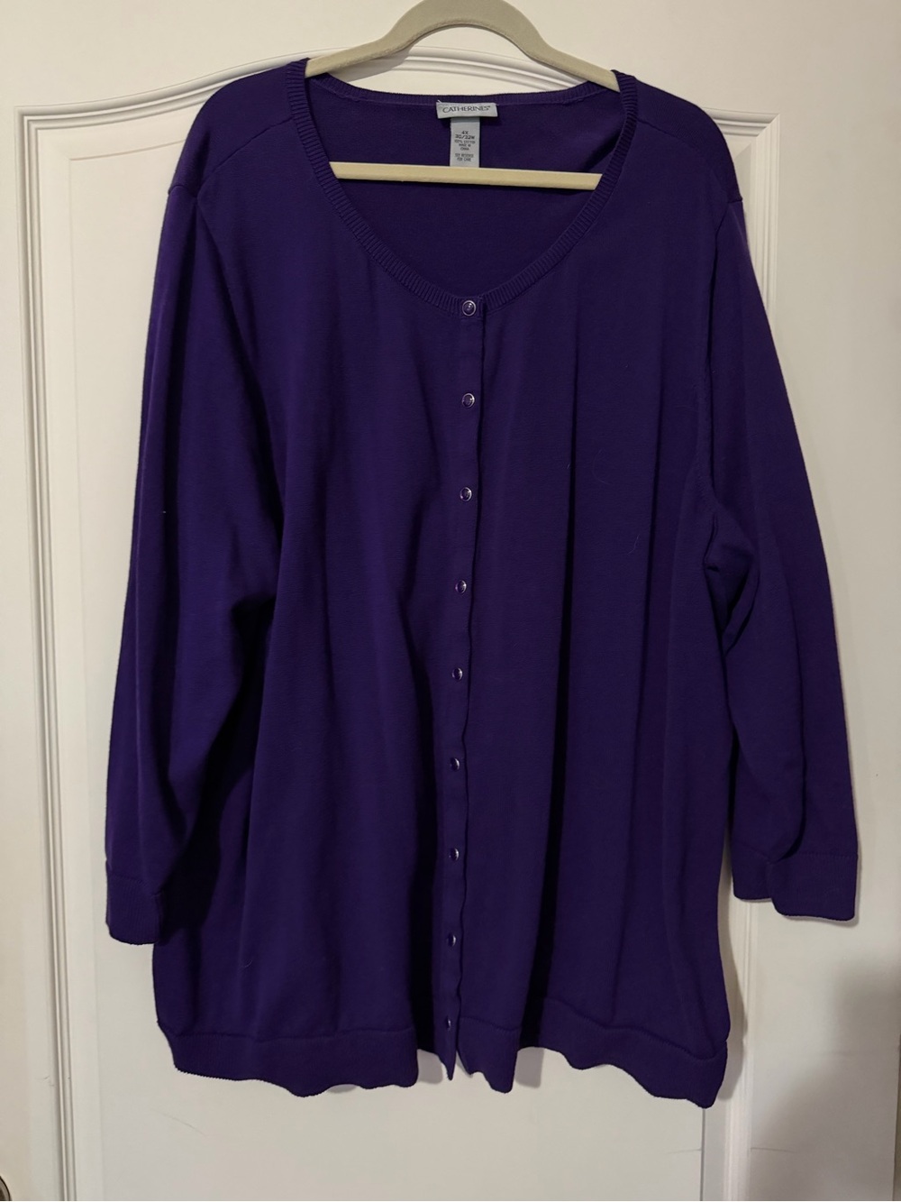 Catherines Deep Purple Snap-Front Cardigan